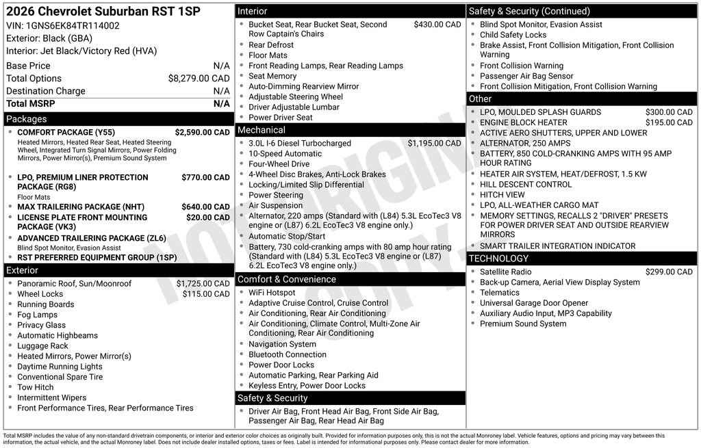 Used 2026 Chevrolet Suburban RST w/ Comfort Package AWD/4WD image 70