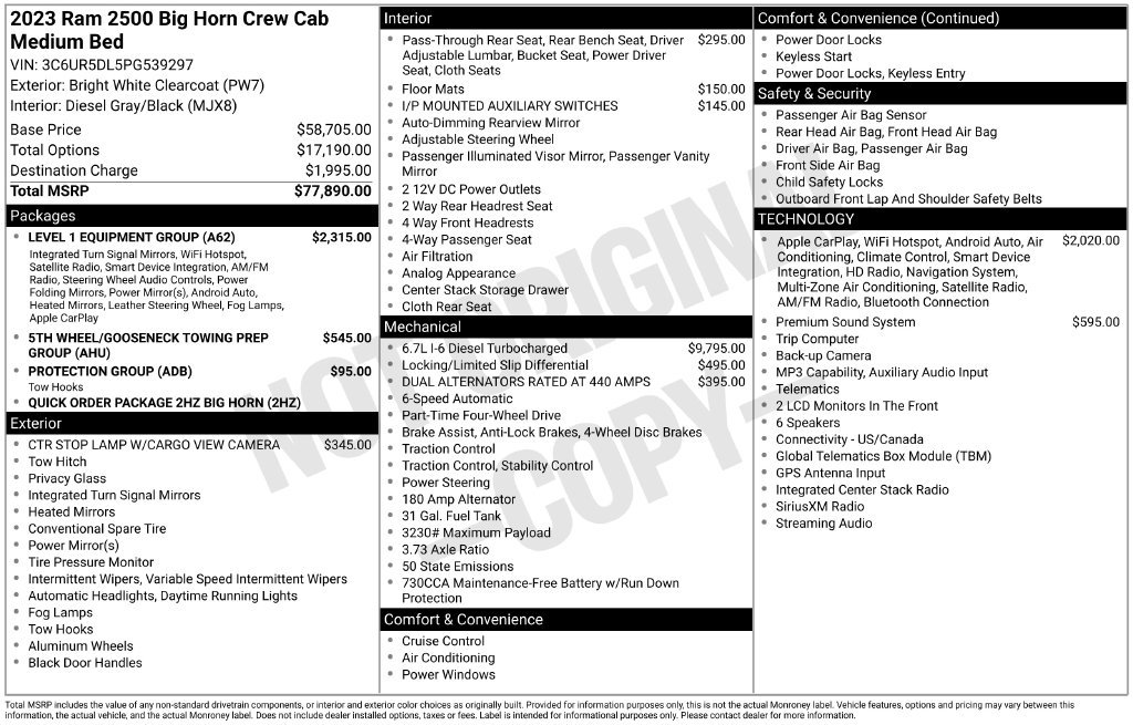 Used 2023 RAM 2500 Big Horn w/ Level 1 Equipment Group AWD/4WD image 34