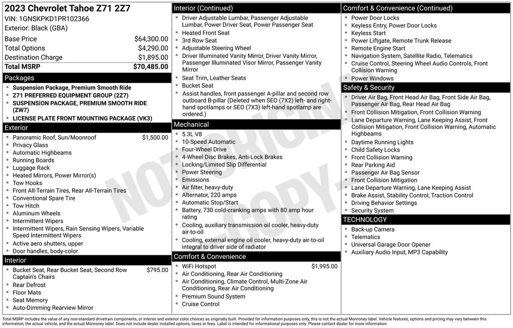 Used 2023 Chevrolet Tahoe Z71 AWD/4WD image 28