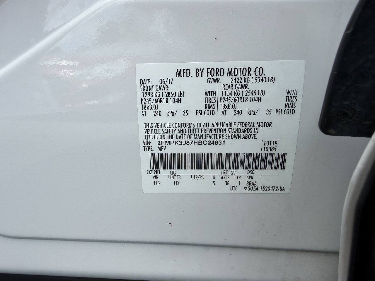 Used 2017 Ford Edge SEL w/ Equipment Group 201A FWD image 24
