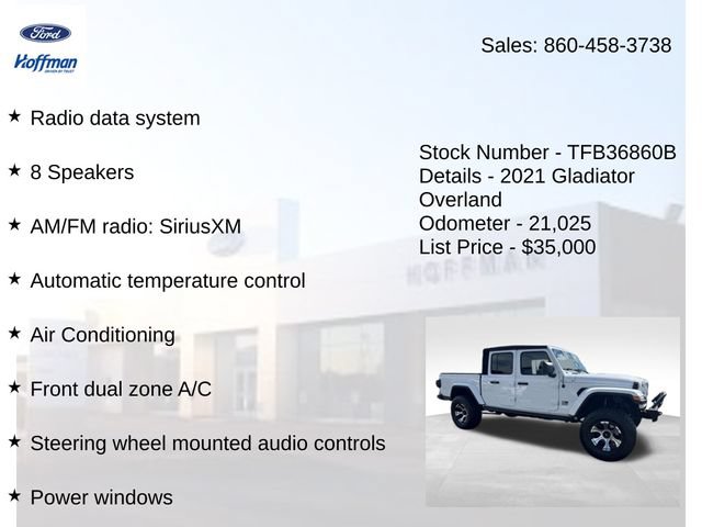 Used 2021 Jeep Gladiator Overland w/ LED Lighting Group AWD/4WD image 15