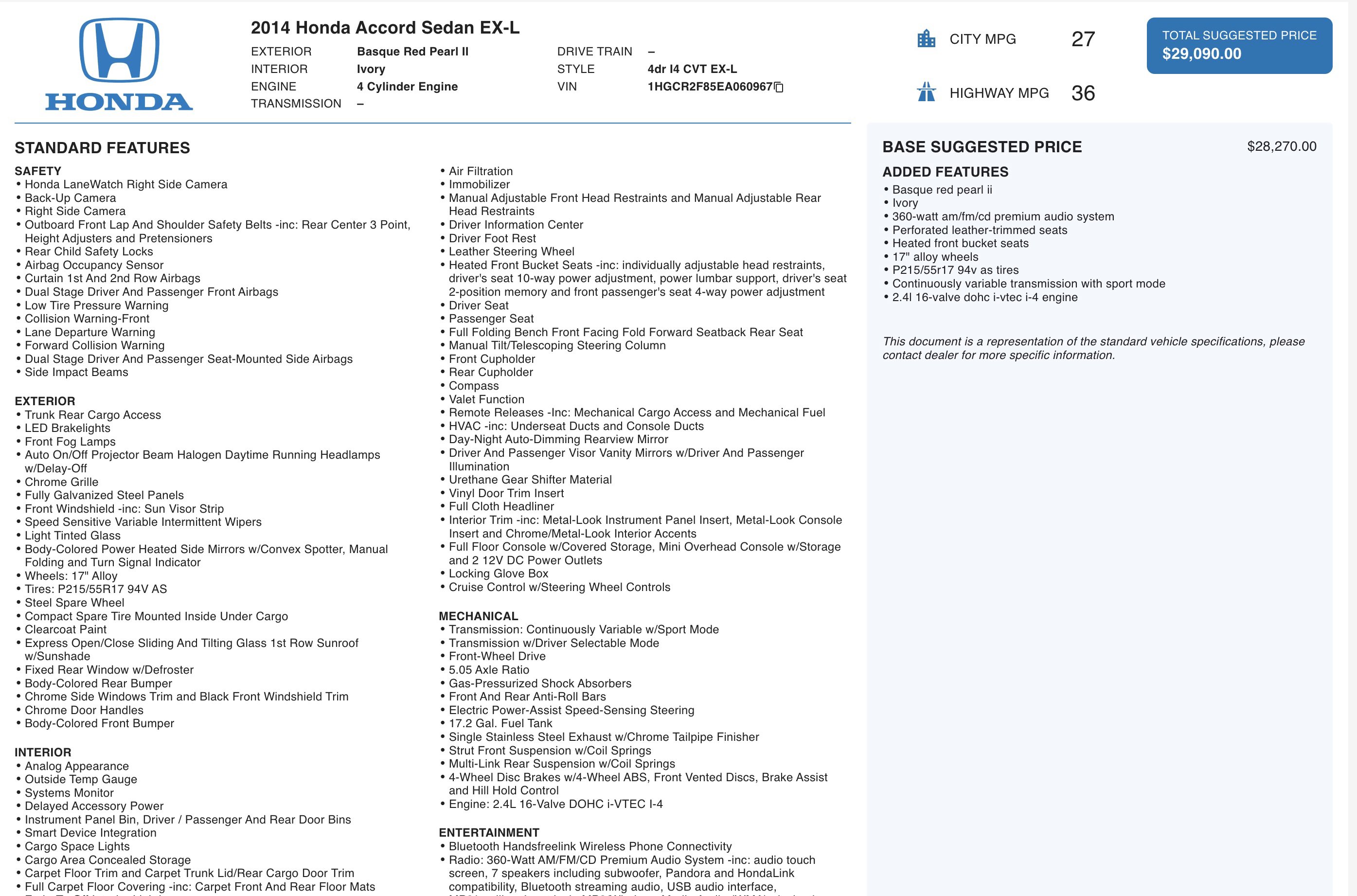 Used 2014 Honda Accord EX-L image 5