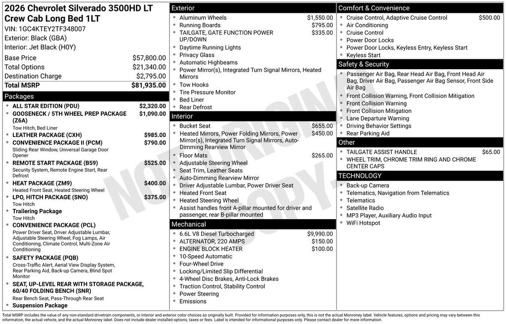 New 2026 Chevrolet Silverado 3500 LT w/ All Star Edition AWD/4WD image 26