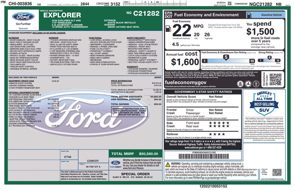 Used 2022 Ford Explorer XLT w/ Equipment Group 202A AWD/4WD image 34