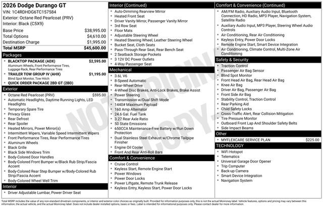 New 2026 Dodge Durango GT w/ Blacktop Package image 5