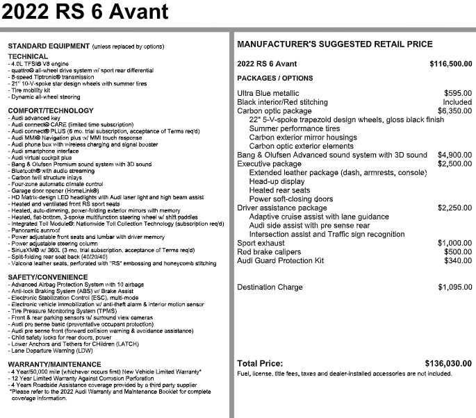 Used 2022 Audi RS 6 AWD/4WD image 2