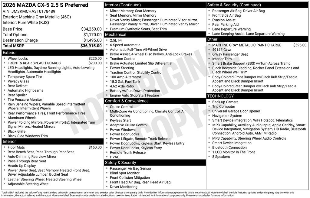 New 2026 MAZDA CX-5 Preferred AWD/4WD image 2