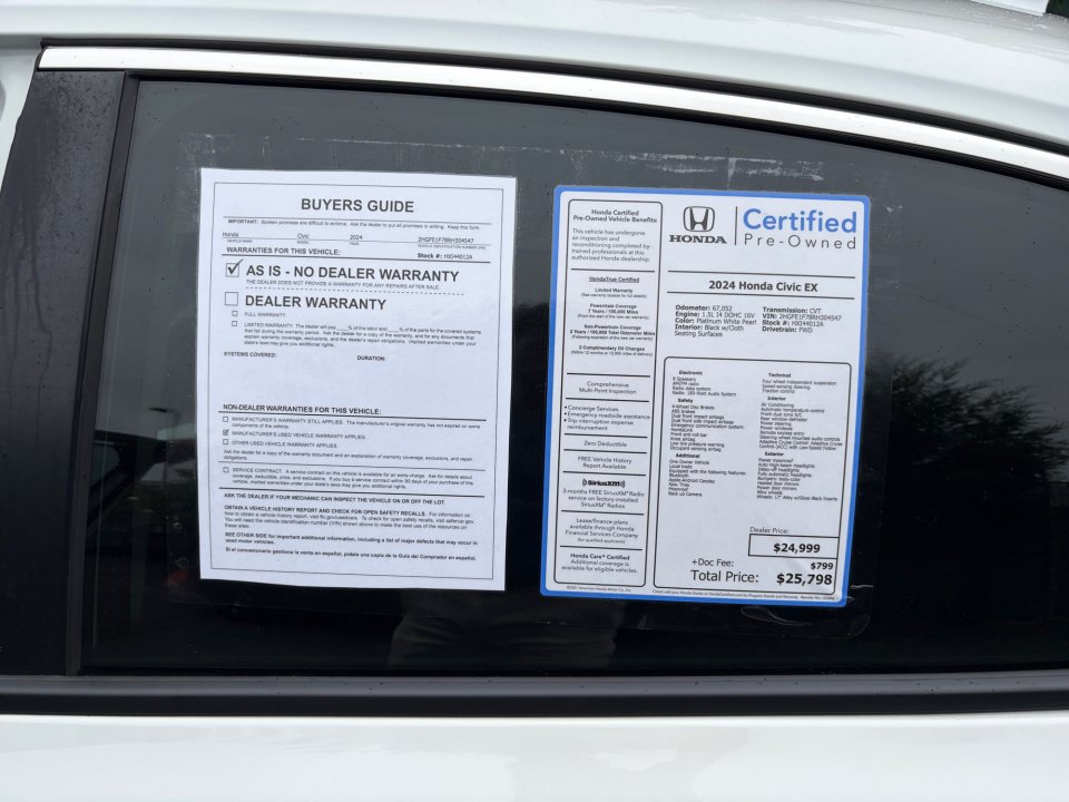 Certified 2024 Honda Civic EX image 35