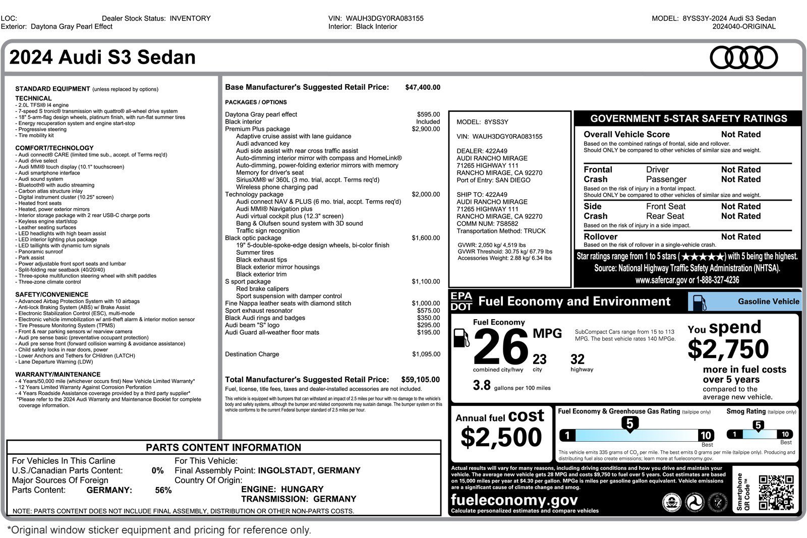 Used 2024 Audi S3 Premium Plus w/ Premium Plus Package image 3