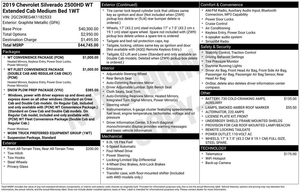 Used 2019 Chevrolet Silverado 2500 W/T image 10