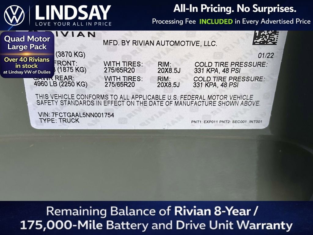 Used 2022 Rivian R1T Launch Edition AWD/4WD image 26
