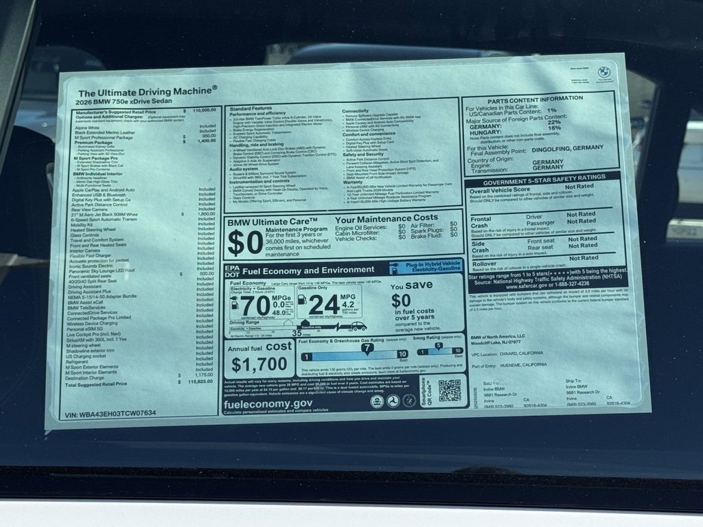 New 2026 BMW 750e xDrive w/ Premium Package image 18