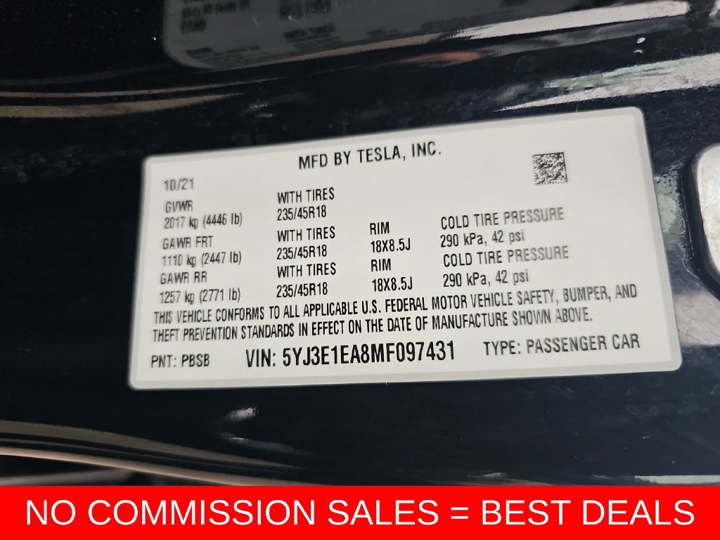 Used 2021 Tesla Model 3 Standard Range Plus RWD image 43