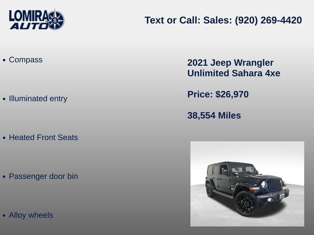 Used 2021 Jeep Wrangler Unlimited Sahara w/ Cold Weather Group AWD/4WD image 33
