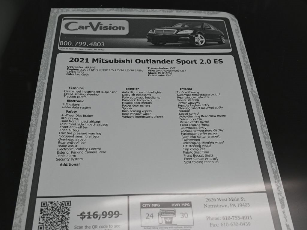 Used 2021 Mitsubishi Outlander Sport ES image 31