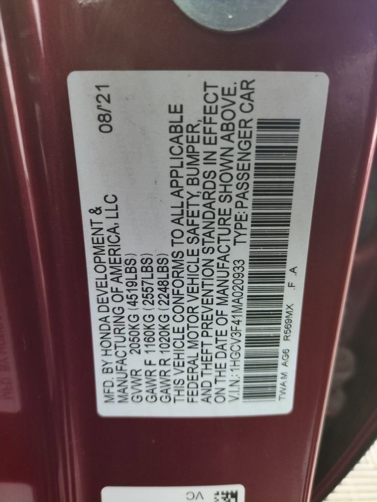 Certified 2021 Honda Accord EX image 33