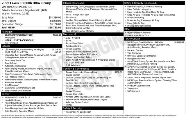 Used 2022 Lexus ES 300h Ultra Luxury w/ Accessory Package 2 FWD image 25