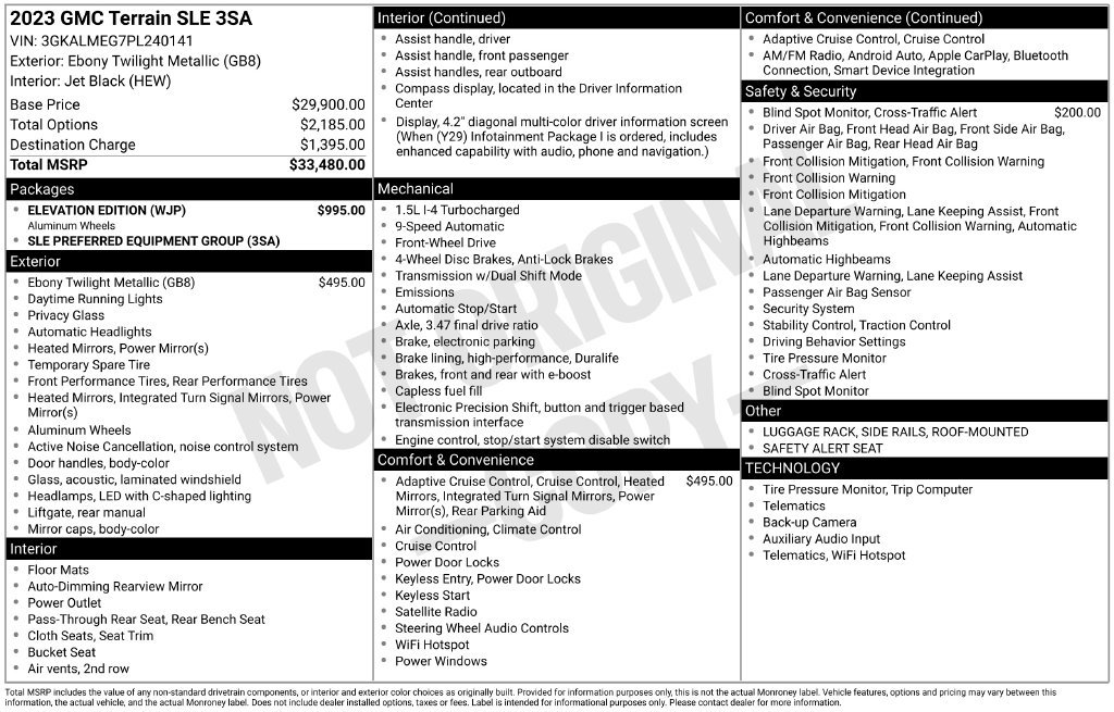 Used 2023 GMC Terrain SLE w/ Elevation Edition FWD image 35