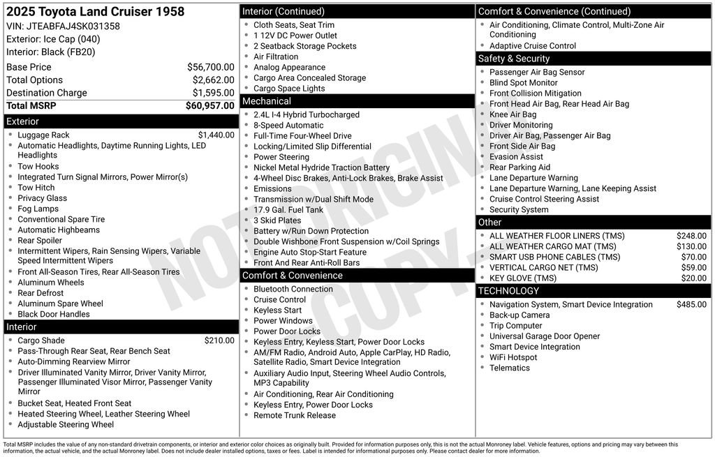 Used 2025 Toyota Land Cruiser 1958 AWD/4WD image 25