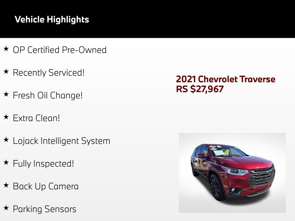 Used 2021 Chevrolet Traverse RS FWD image 2