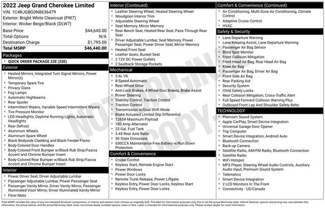 Used 2022 Jeep Grand Cherokee Limited RWD image 32