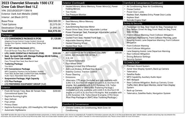 Used 2023 Chevrolet Silverado 1500 LTZ w/ LTZ Convenience Package II AWD/4WD image 32