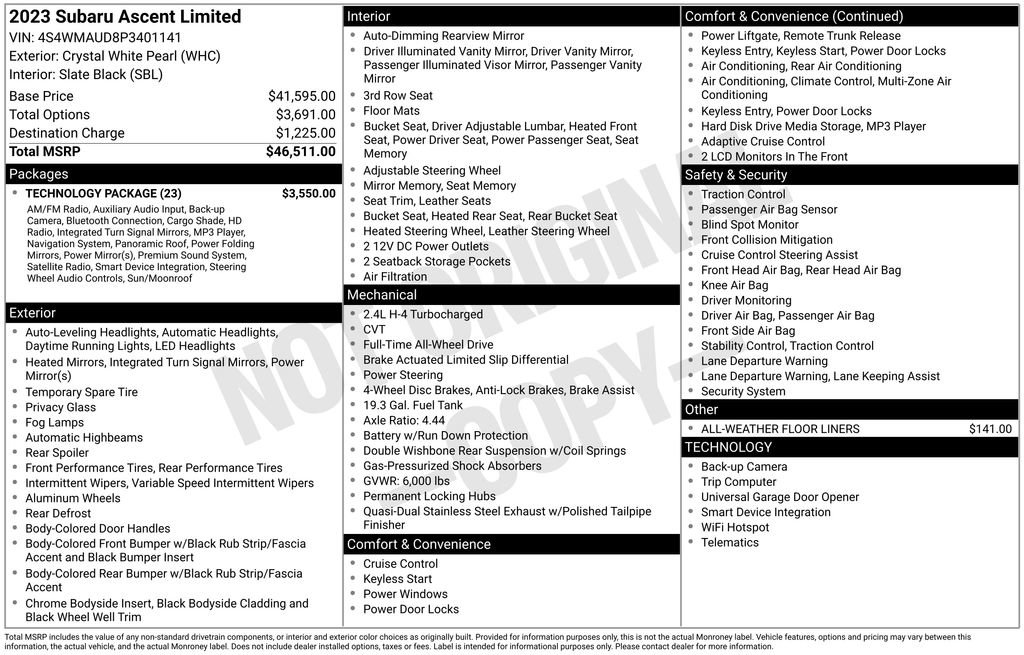 Used 2023 Subaru Ascent Limited w/ Technology Package image 26