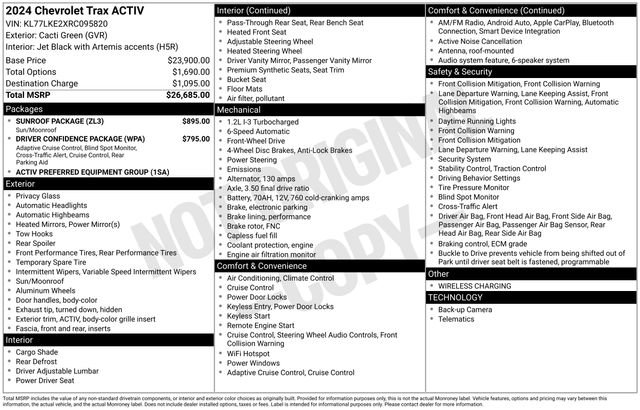 Certified 2024 Chevrolet Trax ACTIV w/ Sunroof Package image 35