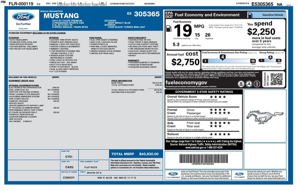 Used 2014 Ford Mustang GT Premium w/ Electronics Package RWD image 7