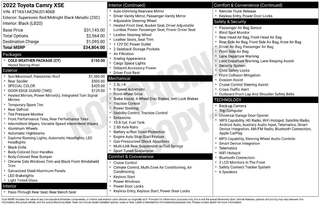 Used 2022 Toyota Camry XSE w/ Cold Weather Package FWD image 7