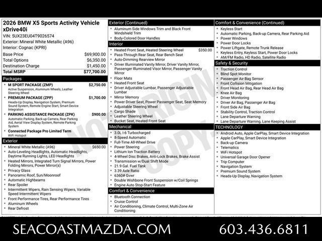 Used 2026 BMW X5 xDrive40i w/ M Sport Package AWD/4WD image 4