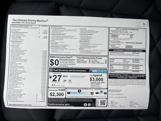 New 2026 BMW 740i xDrive image 32