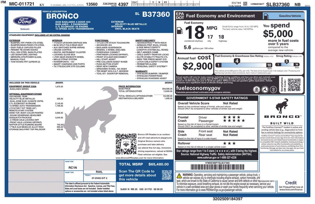 New 2025 Ford Bronco Badlands w/ Sasquatch Package AWD/4WD image 32