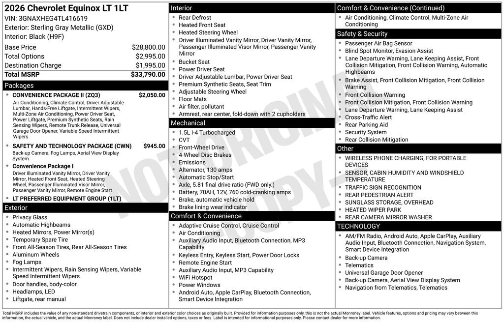 New 2026 Chevrolet Equinox LT w/ Convenience Package II FWD image 26