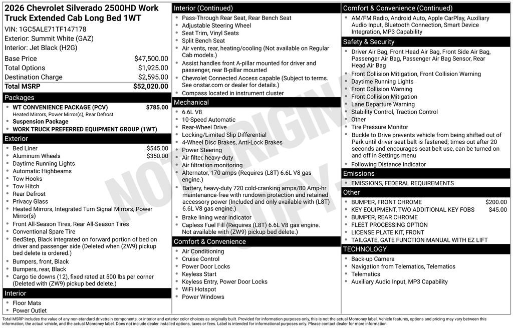 New 2026 Chevrolet Silverado 2500 W/T w/ WT Convenience Package image 34