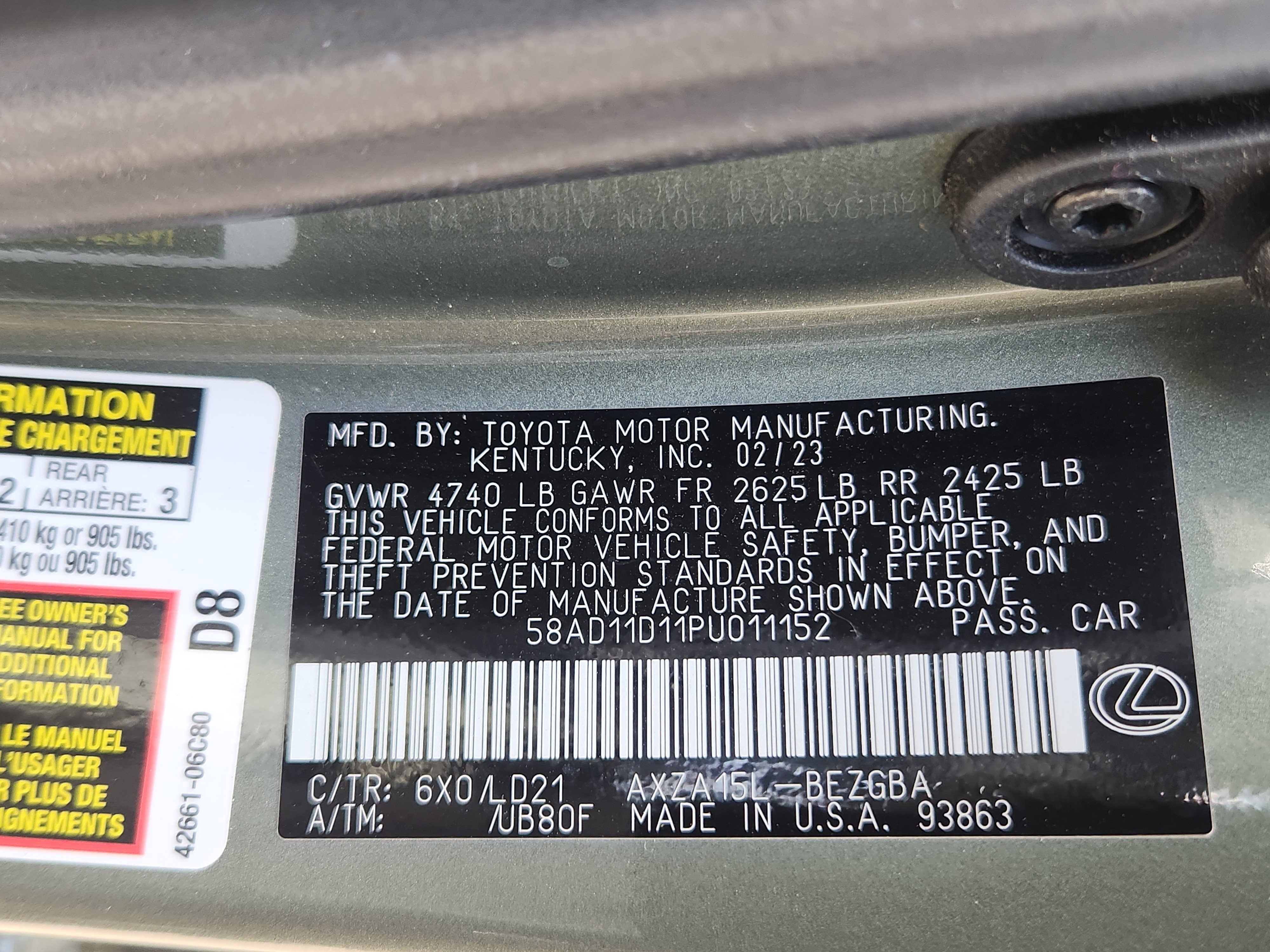Used 2023 Lexus ES 250 w/ Premium Package AWD/4WD image 22