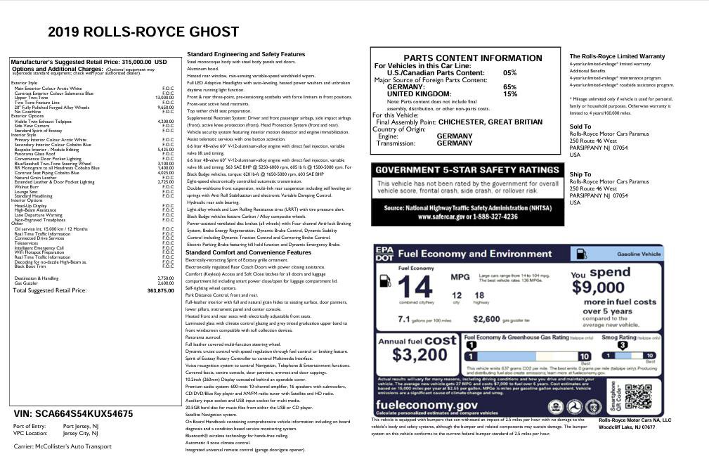 Certified 2019 Rolls-Royce Ghost RWD image 25