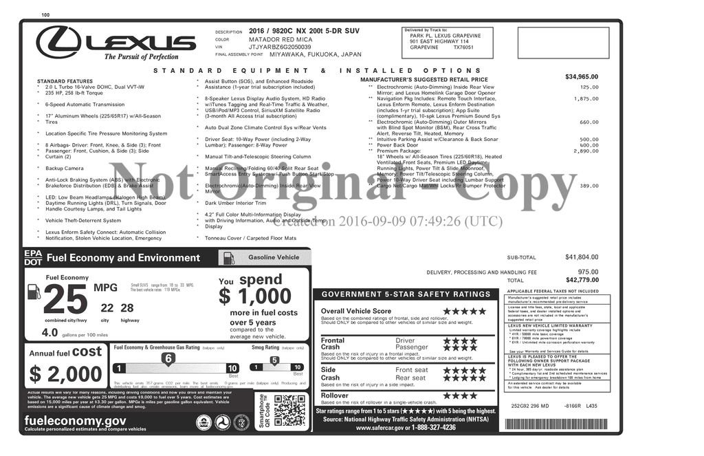 Used 2016 Lexus NX 200t FWD image 4