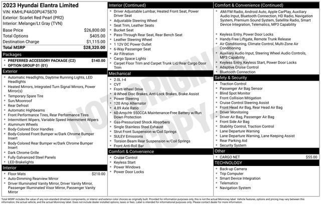 Used 2023 Hyundai Elantra Limited w/ Preferred Accessory Package image 12