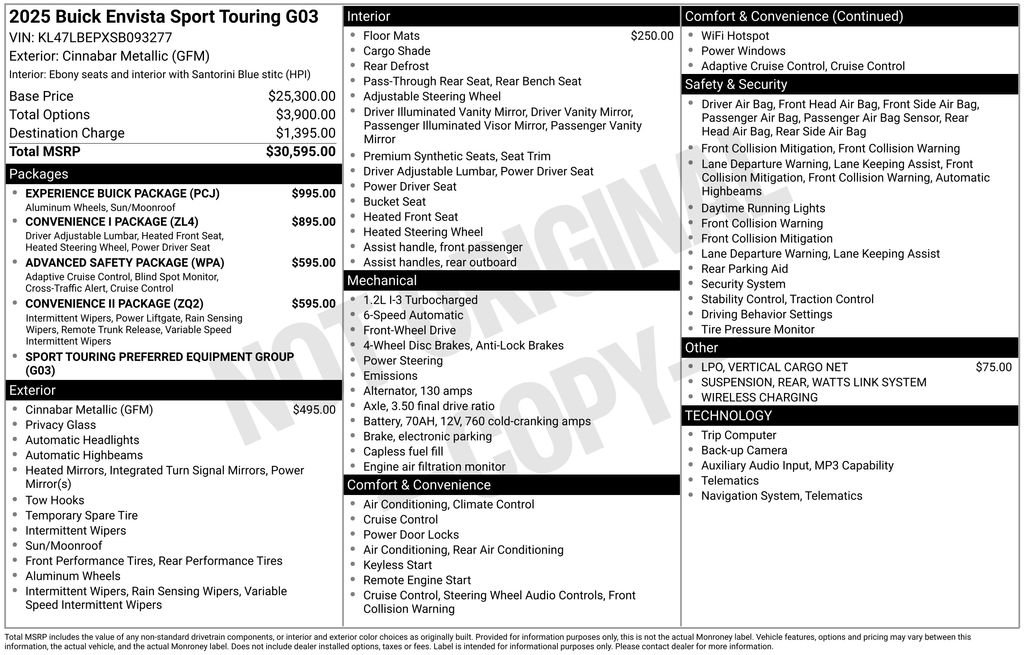 Used 2025 Buick Envista Sport Touring w/ Experience Buick Package FWD image 47