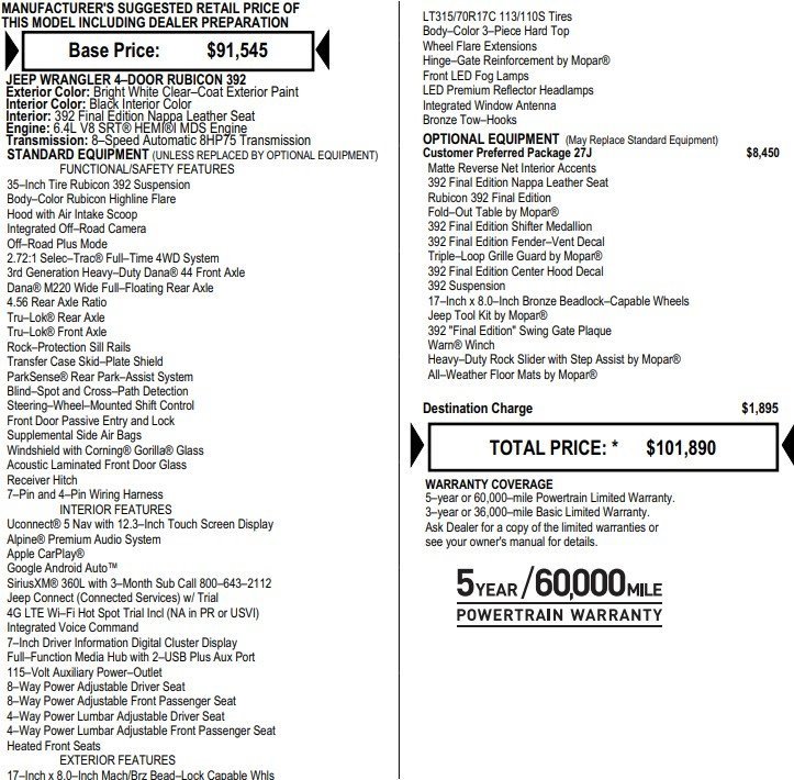 Used 2024 Jeep Wrangler Unlimited Rubicon 392 image 4