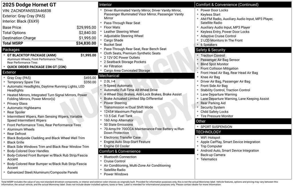 New 2025 Dodge Hornet GT w/ GT Blacktop Package AWD/4WD image 4