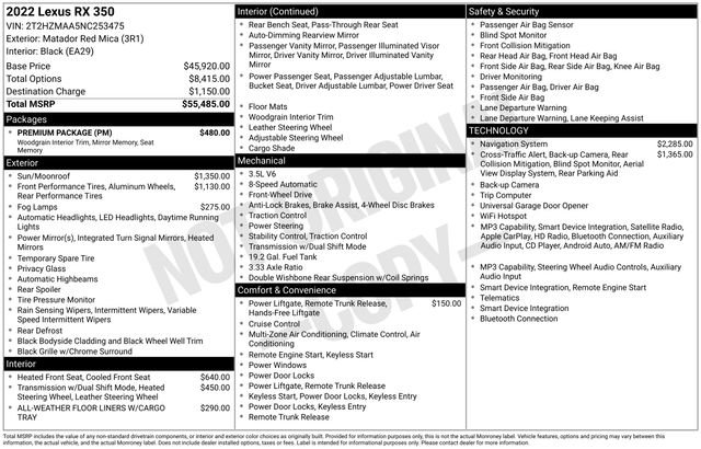 Used 2022 Lexus RX 350 FWD w/ Premium Package image 4