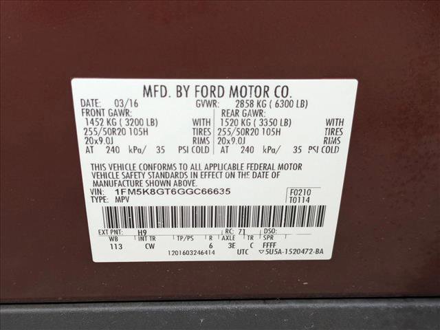 Used 2016 Ford Explorer Sport w/ Equipment Group 401A AWD/4WD image 28