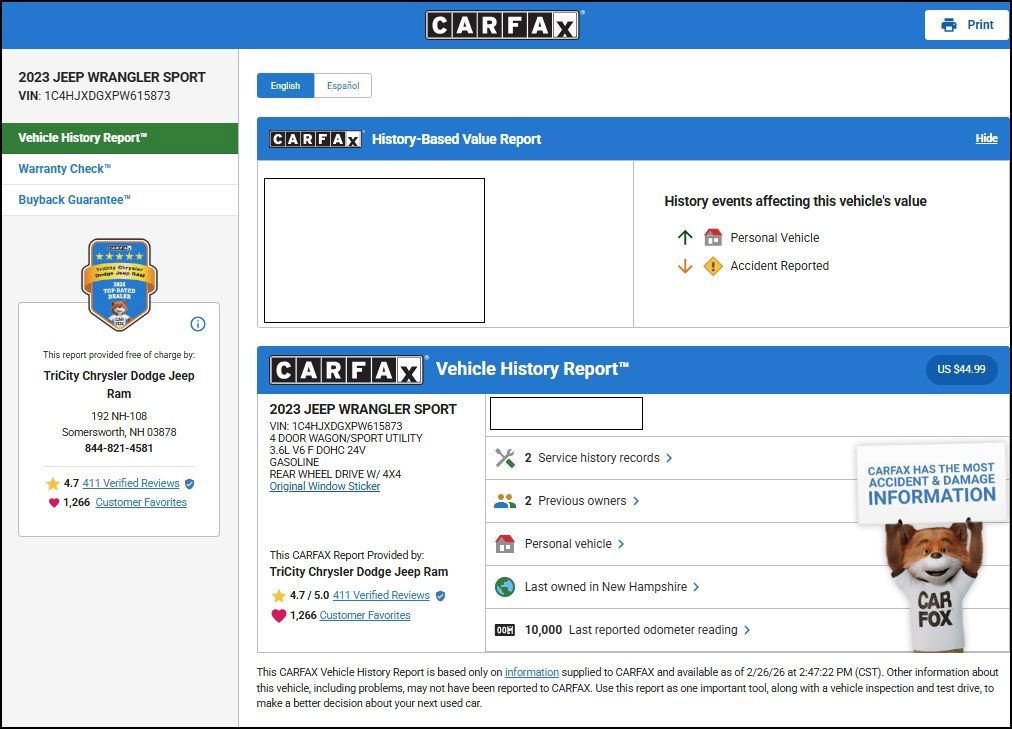 Used 2023 Jeep Wrangler Sport image 11