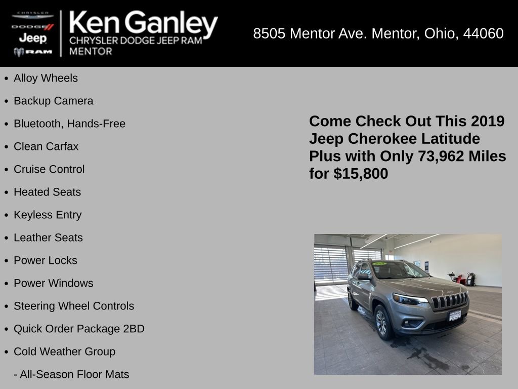 Used 2019 Jeep Cherokee Latitude Plus w/ Cold Weather Group image 5