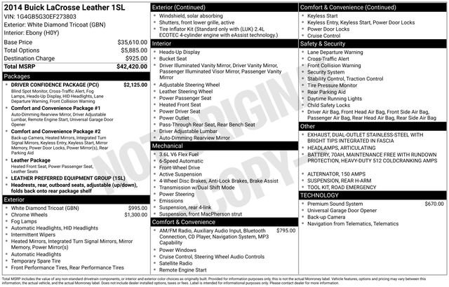 Used 2014 Buick LaCrosse Leather w/ Driver Confidence Package image 3