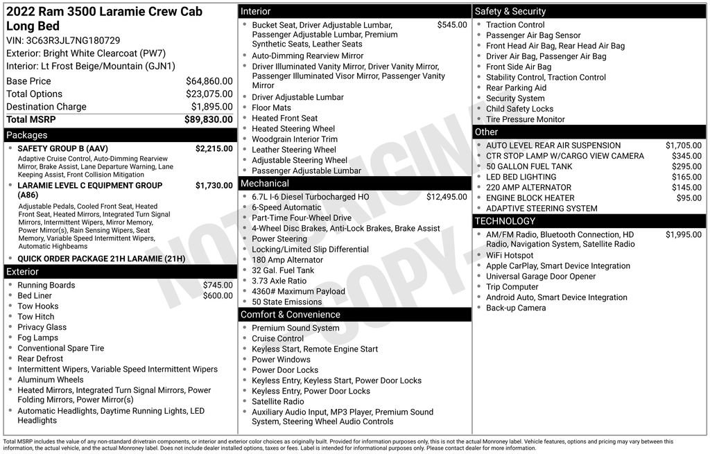 Used 2022 RAM 3500 Laramie w/ Safety Group B image 35