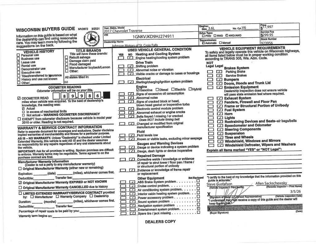 Certified 2017 Chevrolet Traverse Premier image 28