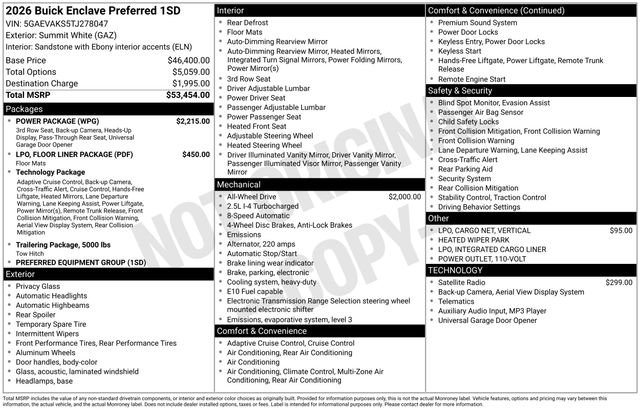 New 2026 Buick Enclave Preferred w/ Power Package image 24